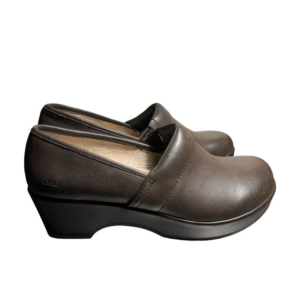 JBU Jambu Solid Brown Leather Women’s Work Career‎ Comfort Clogs Size 10M New